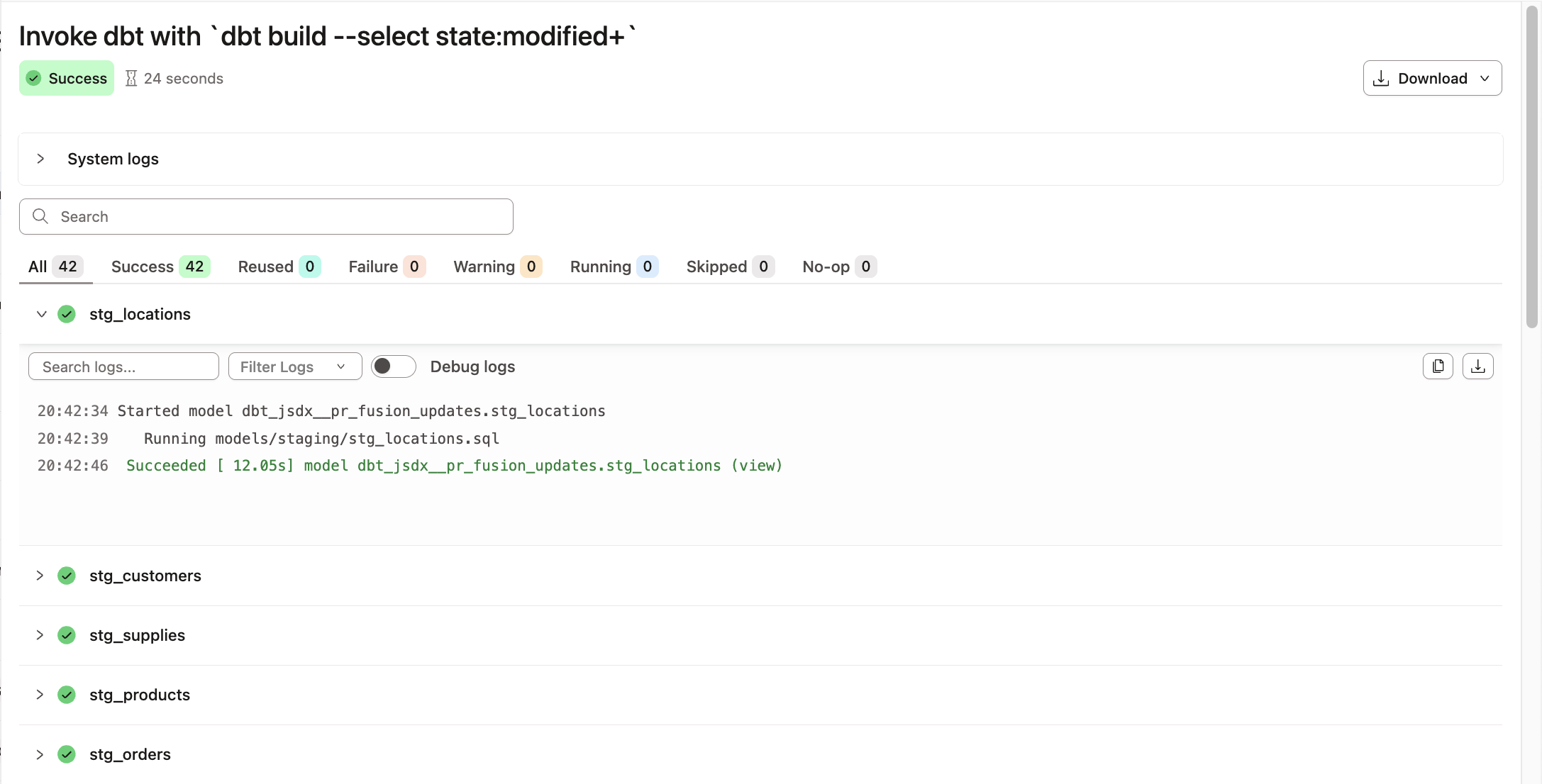 Structured logs in Fusion
