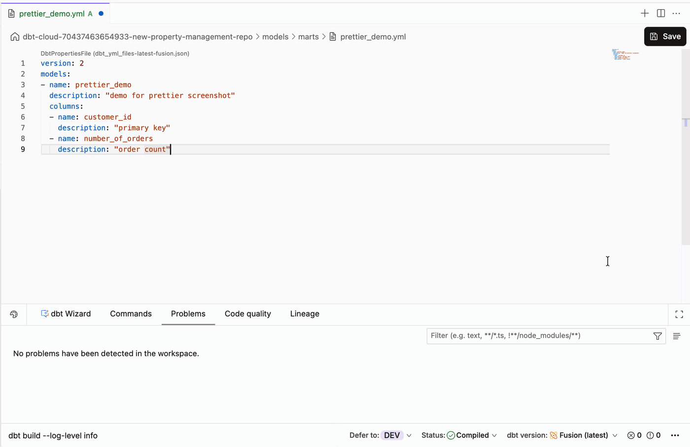 Format YAML, Markdown, and JSON files using Prettier.